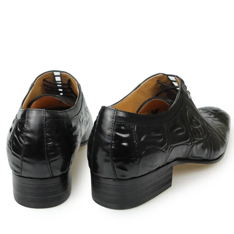 Casual Fashion Men's Dress Shoes Classic Mens Oxfords Formal Business Shoes Modern Derby Oxford Comfortable Crocodile Homme