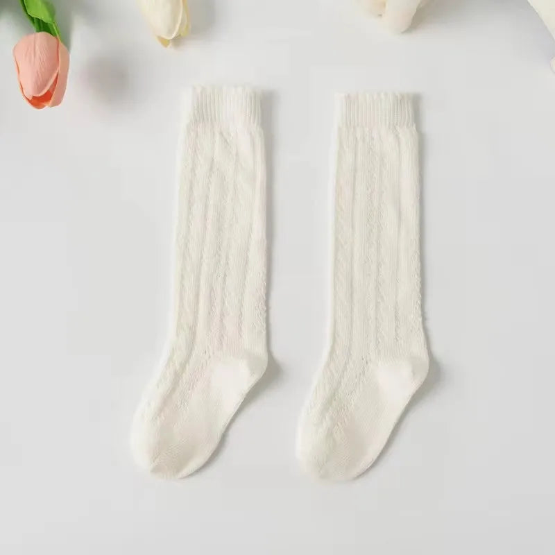 Baby Girls Socks Summer Kids Long Sock Toddlers Knee High Mesh Thin Socks Hollow Out Soft Cotton Infant Socken For 0-7 Years