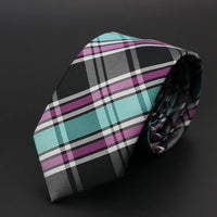 New Men Ties Solid Color Stripe Print Floral 6cm Jacquard Business Neckties Narrow Skinny Tie Wedding Prom Daily Wear Accessory