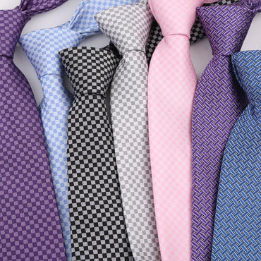 New 8CM Mens Tie Necktie Polka Dot Solid Ties For Man Groom Groomsman Jacquard Woven Ascot Neck Tie Formal Business Party