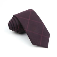 Mens Ties 7cm Classic Wool Handmade Skinny Grey Plaid Neckties Striped Narrow Collar Slim Cashmere Casual Tie Accessories Gift
