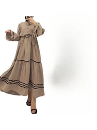 Muslim Dresses for Women Spring New Product Turn-down Collar Casual Abayas Elegant Good Fabric Turkey Saudi Camel Clothing