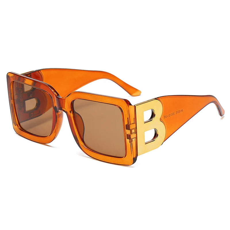 UV400 Square Sunglasses Retro, Oversized Full Frame Fashion Eyewear, Polarized Lenses for Outdoor Activities, Trendy Accessory