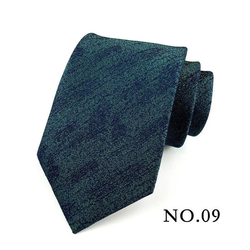 Fashion 8CM Mens Necktie Polka Dot Stripes Paisley Ties For Man Jacquard Woven Ascot Green Color Business Party Accessories