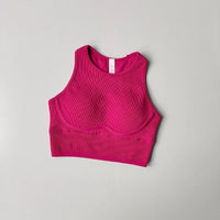 New Running Fitness Sports Vest Integrated Women's High-strength Thread Hollow Beautiful Back Shockproof Tight Yoga Bra Clothing