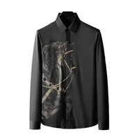 Shirts for Men Long Sleeve Printed Funny with Print Man Shirt Button Up Sleeves Fashion 2025 Elegant Hipster High Quality Luxury