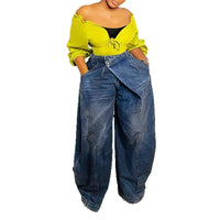 Mom Jeans Wide Leg Pants Women Vintage Denim Loose Trousers Stretch Mid Waist Washed Distressed Floor Length 2025 Streetwear