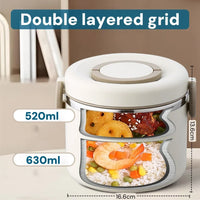 304 Stainless Steel Lunch Box 2 Layer Double Wall Thermal Food Jar, Insulated Bento Box Leakproof Lunch Container with lunch Bag