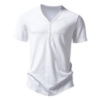 Mens Summer T-shirts Short Sleeve Buttons Men Cotton Henry Tees Shirts Light Male Henley T shirt Shirt T Casual Man Tshirts T62