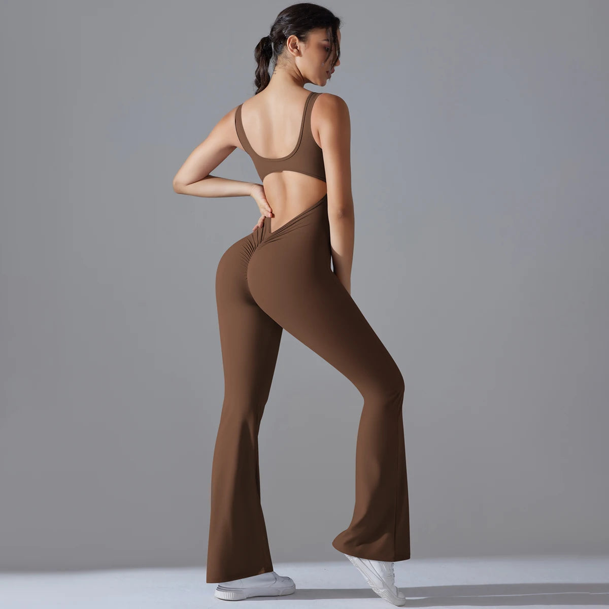 Sexy Back V Jumpsuit Gym Set Women Training Yoga Suit Sportswear Women Sports Jumpsuit Fitness Rompers Stretch Workout Bodysuits