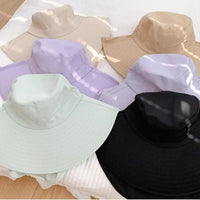 Sun Hat For Women With Neck Flap UPF 50+ UV Protective Hiking Beach Shawl Sunscreen Cap Wide Brim Ponytail Travel Fisherman Hat