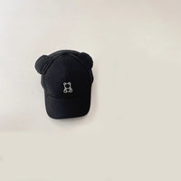Korean Cute Baby Hat With Ears Cartoon Bear Embroidery Cotton Baseball Cap For Boys Girls Spring Summer Adjustable Kids Sun Hats