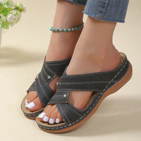 Sandals Women  Summer Shoes Women Elegant Low Heels Sandals Summer Slippers Zapatos Mujer Wedge Heeled Sandals Female 2024