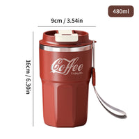 WORTHBUY Insulated Cup 304 Stainless Steel Double Layer Coffee Cup With Handle Portable Leak-proof Thermal Water Cup For Student