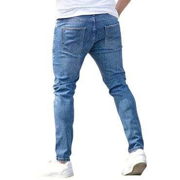 Mens Stretch Retro Pants Casual Skinny Jeans Male Slim Fit Denim Trousers Soild Jeans Fashion Pencil Straight Pants Man Clothes