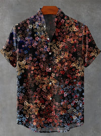 New Men's Linen Short Sleeve Shirt Best Selling Style Touch Comfortable Fabric 3D Art Print Ocean Pattern