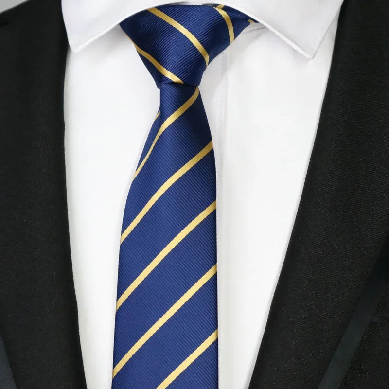 New Slim Narrow Skinny 6CM Mens Necktie Neck Ties For Man Plaids Polka Dot Striped Jacquard Cravat Business Party Corbatas