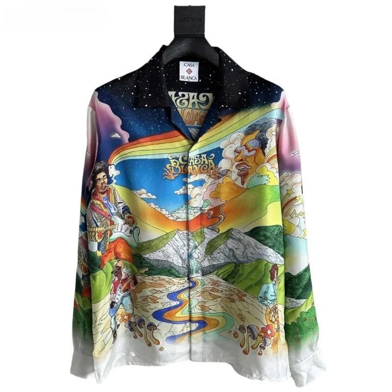2025 men's printed T-shirt, men's and women's long sleeved shirt, 100% polyester fiber, fashionable and comfortable casual men's
