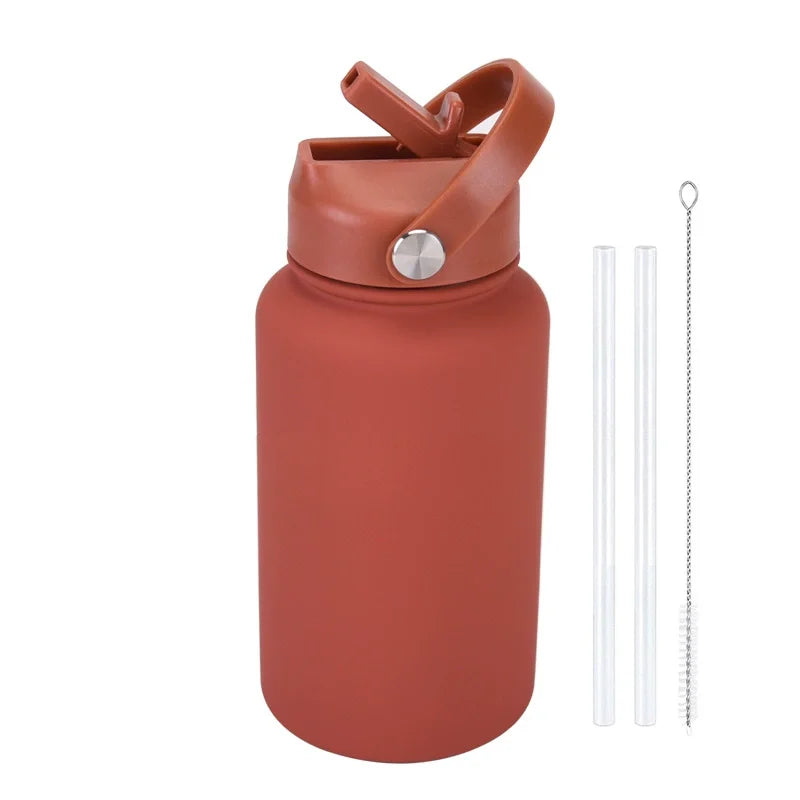 PuraCool Custom Water Bottle 650ml/22oz Insulated Thermos Personalized Tumbler Flask with Straw