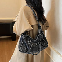 Large Capacity Women Denim Handbags Tote Bags High Quality Ladies Solid Shoulder Messenger Bags Casual Female Big Crossbody Bags