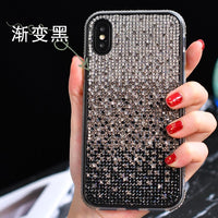 Flash diamond three-color gradient Phone Case For iPhone 14 13 12 mini 11 Pro Max 8 7 Plus XR XS X Wear-Resistant Glitter