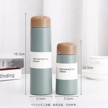 Small Stainless Steel Water Cup Cute Portable Insulation Cup Vacuum Flask Plastic Lids 250ml
