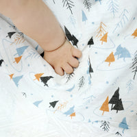 HappyFlute Baby Muslin Swaddle 100% Cotton Summer Soft Cute Print Baby Blanket 120*110CM