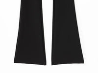 MUJER Black Flare Pants Sets for Women 2 Pieces High Waist Trousers Suits Woman Outfit off Shoulder Halter Top Female Lady Sets