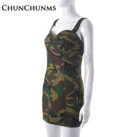 Sexy Camouflage Spaghetti Strap Cargo Dress For Women Casual Street Y2k Printed Bodycon Outdoor Sport Mini Dresses 2023 Summer