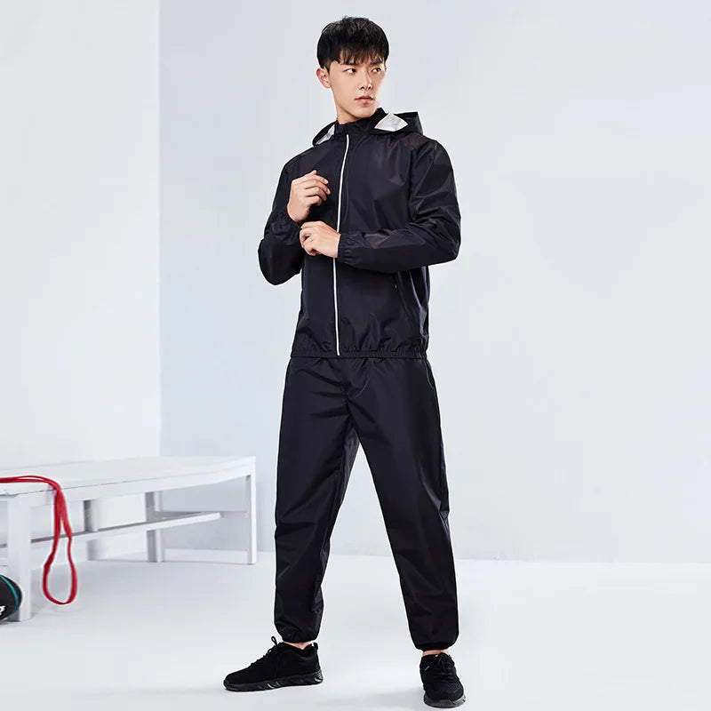 Sports Sweat Sauna Suit for Men and Women, Sweat Trousers, Running, Weight Loss, Fitness Clothing, Drop Body Suit, Jacket, Tops