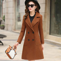 2023 New Elegant Women's Winter Korean Version Plus Size Slim Woolen Coats Female Fashion Temperament Woolen Coat