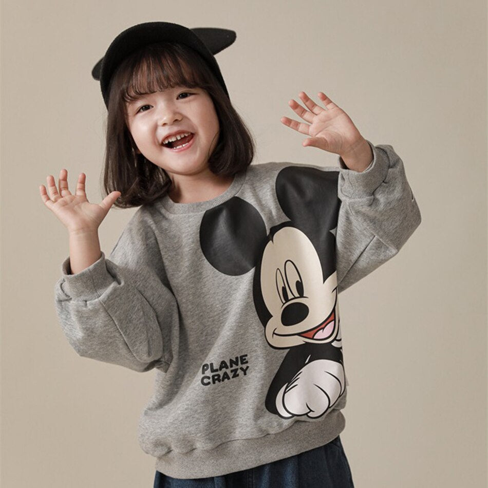 Disney Children's Sweatshirt Mickey Mouse Clothing Baby Boys Girls Long Sleeve Pullover Toddler Sweater Autumn Hoodie Clothes