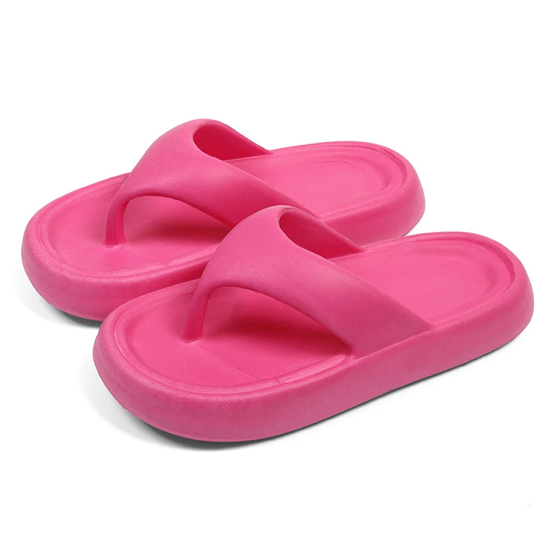 Women's Classy Flip-Flops with Poop Feeling, Female Internet Celebrity Eva Summer Outer Slippers for Couples, Thick-Soled Non-Slip Couples, Soft-Soled Flip-Flops for the Beach