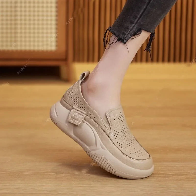 Women Platform Shoes Casual Slip on Shoes Fashion Loafers Ladies Sneakers Chaussure Soft-soled Femme Loafers Woman Sneakers