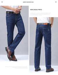 Men's Denim Jeans Thin Summer Straight Business Soft Fashion New High Quality Pants New Arrivals Dropship OL Work Trousers