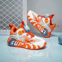 A pair of children's four-season leather basketball shoes, soft and comfortable multi-color sneakers, sizes 31-40，KT-NB-2507