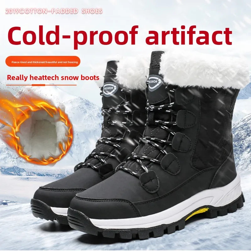 Winter Snow Boots, Outdoor Waterproof and Anti-slip, Thick and Warm, High-top Cotton Shoes, Women's Mid-calf Boots