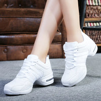 Breathable Dance Sneakers Woman Man Black Red Air Mesh Split-sole Square Dance Salsa Dancing Shoes Girls Ladies Sports Shoes
