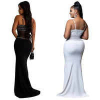 Fashion Women's Hot Diamond Mesh Dresses Summer New Sexy Transparent Lace Party Elegant Female Maxi Dress 2025