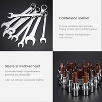 Auto Repair Toolbox Set Multifunctional Socket Wrench Set Combination Sleeve Ratchet Wrench Hand Car Repair Hardware Toolbox