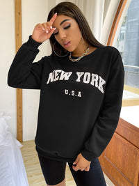 New York USA Letter Prints Womens Sweatshirts Vintage Hip Hop Casual Long Sleeves Street Fashion Clothes All-match Woman Hoodies