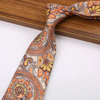 New 8CM Printing Ties For Men Necktie Paisley Floral Designer Scarf Tie For Groom Business Wedding Party