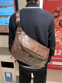 Soft Leather Shoulder Multi-Functional Casual Men's Chest Bag