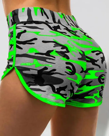 2023 Summer Women's Shorts Fashion Camouflage Printing Drawcord High Waist Shorts Casual Sports Pants Fitness Jogging Shorts