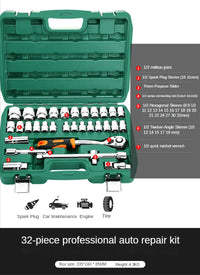 Professional Auto Repair Toolbox Kit Socket Wrench Ratchet Combination Complete Set of Multifunctional Tools and Accessories