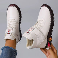 2024 New Fur Thick Boots Women Short Leather Boots Women's Furry Orthopedic Shoes Women Winter Waterproof Snow Boots Botas Mujer