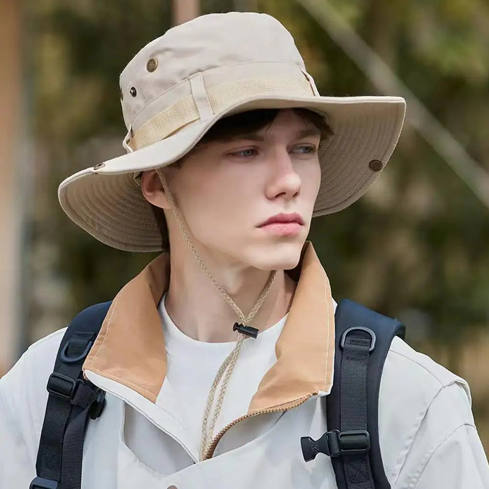 Wide Brim Sun Hat UV Protection Bucket Cap For Hiking Camping Fishing Men Women  Hiking Fishing Climbing Oversized Safari Bucket