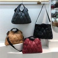 Casual Padded Large Capacity Tote Women Handbags Designer Lingge Quilted Shoulder Bags Luxury Nylon Sapce Cotton Crossbody Bag