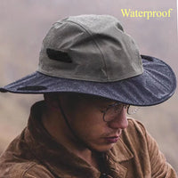 Summer Outdoor Waterproof Bucket Hats Men Women Camping Breathable Hiking Sun Hat Fishing UV Protection Rainproof Fisherman Hat