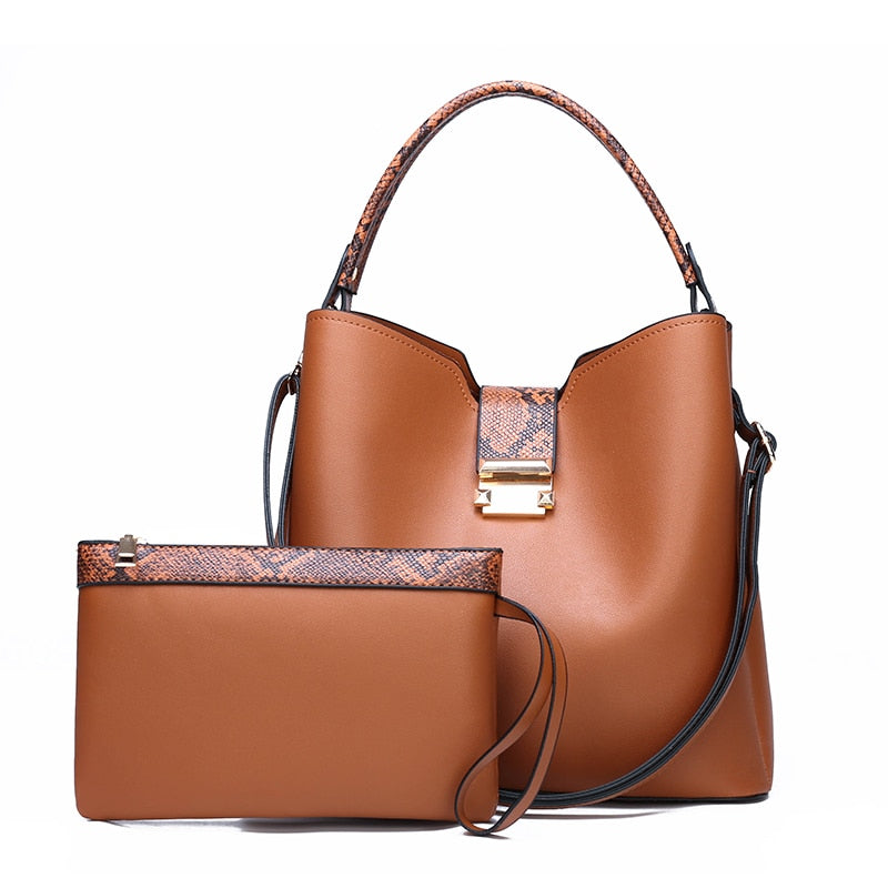 Women Sexy Fashion Handbags Clutches High Quality Leather Hand Bag Sets Large Shoulder Bag